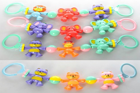 Брязкальце Y-15-7-8-20 (180шт) розтяжка на коляску, 38см, 4 види, у пакеті, 27-7-3см