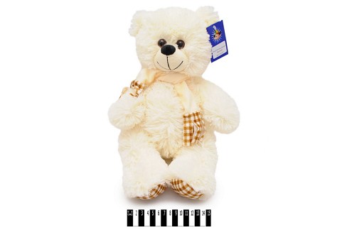 Ведмежа з шарфом молочне В147/0 40см
