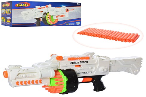 Автомат 80532 (9шт) 52см, м'які  кулі 40шт, на бат-ці, в кор-ці, 52,5-22,5-14,5см