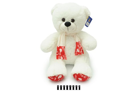 Ведмежа з шарфом біле В147/2 65см