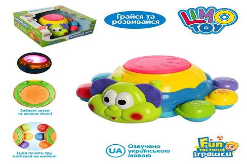 Гра 7259 UA (36шт) жук,19см,вивч.кольори,тварин,танцює,муз,зв(укр),св,на бат-ці,в кор,25-25-10cм