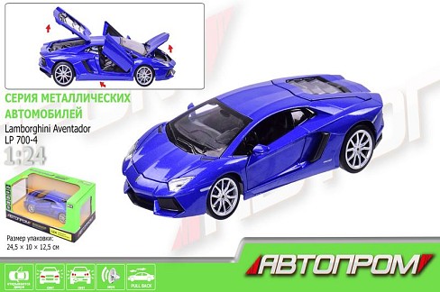 Машина мет. 68254A (12шт/2)АВТОПРОМ",1:24 Lamborghini Aventador LP700-4,відкр.двері,в кор. 24,5*10"