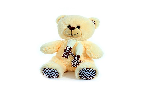 Ведмежа з шарфом світло-персикове В147/3 80см