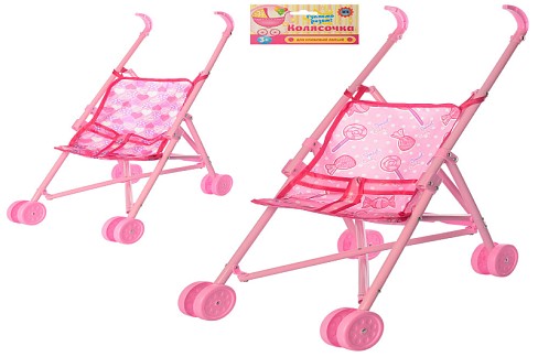 Візочок 0881 (36шт) для ляльки, пластик, складається, 54-36-24см, в кульку, 70-12-11см