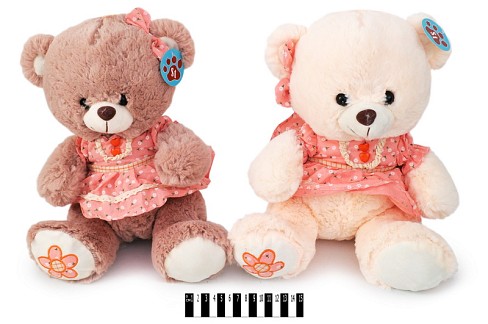 Ведмедик в платті молочний  2766/33  33см