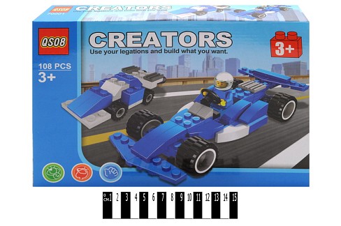 Конструктор на р/к 70001 (18/2) “Спорткар”, 386 деталей, пульт 2.4 GHz, наліпки, інструкція, в короб