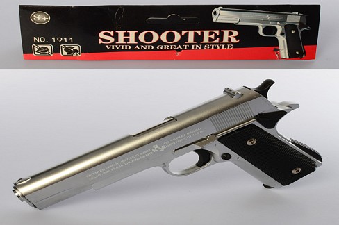 Пістолет 1911A (36шт) метал, на кульках, 22см. в кульці, 17-29-3см