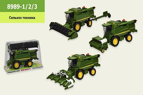 Комбайн 8989-1-2-3 (12шт) інерц., 32см, 3 види,слюда, 35-23-15 см
