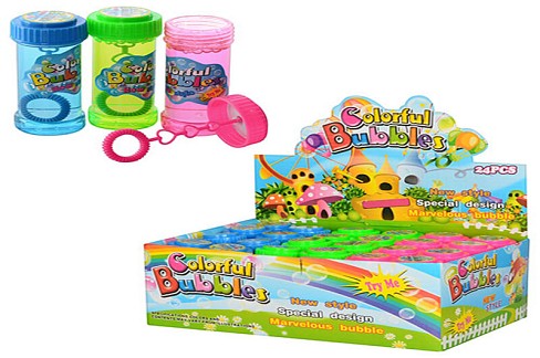 Мильні бульбашки M 2451 УПАК24шт (384шт) 50мл, 8,5см, 3 кольори, 24шт в дисплеї, 24-16-9,5см