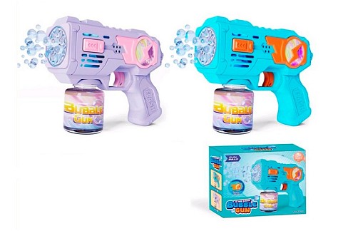 Мильні бульбашки KY797 (36шт) пістолет, 18,5см, світло, запаска 7-5см, 2 кольори, на бат-ці, в кор-ц