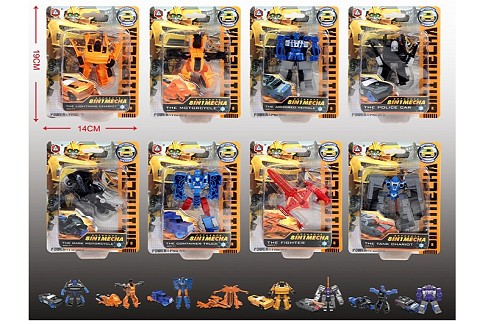 Трансформер HD64 (144шт) TF, робот+транспорт, 8 видів, на листі, 14-19-3см