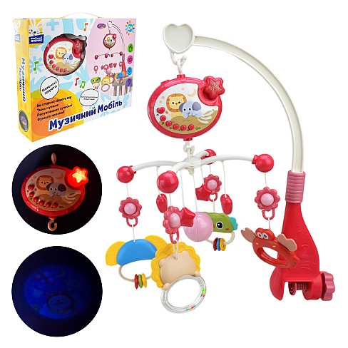 Мобіль муз. арт. PL-724-90 (36шт/2) Сонячний зайчик", батар, мелодії проектор, р-р32*4*41 см, короб"
