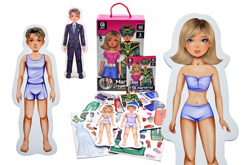 Магнітна гра Місто" QB600-001, 42 магніти та магнітна дошка р. 18*5*22,5 см"