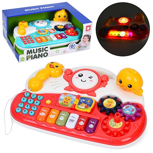 Піаніно 834 (18шт) 25-18-8см, музика, звуки тварин, звук, світло, змінюються режими, телефон, шестер