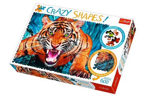 Пазли - 600 елм. - 11110 Crazy Shapes. Обличчя тигра", Trefl"