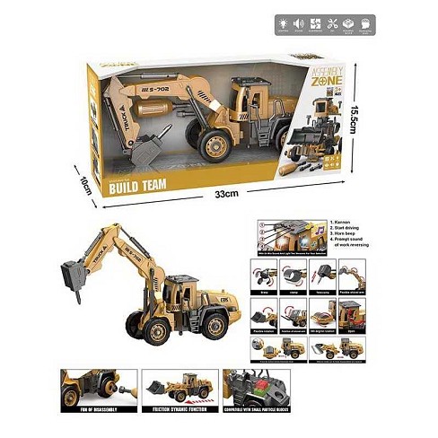 Спецтехніка YW 9102 A (24/2) звуки, підсвічування, інерція, конструктор, викрутка, рухомі деталі, в