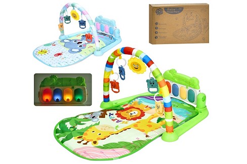 Килимок для немовляти 115-17-25 (20шт) 72-47,5см, дуга, підвіски 5шт (4шт брязкальце), піанино-музик