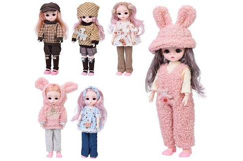 Лялька F0322 (48шт) 29см, шарнірна, 6 видів, у пакеті, 14,5-35-4см