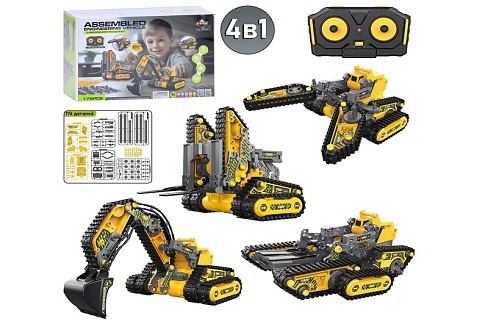 Екскаватор SG01 (9шт) р/к2,4G, 4в1 (будтехніка), розібраний, 176дет, на бат-ці, в кор-ці, 38,5-24-10