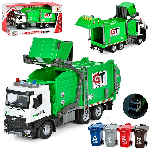 Сміттєвоз JD-288 (9шт)32см,інерція,звук,світло,на бат-ці(табл),гумові колеса,рухомі деталі, в кор-ці