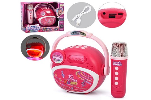 Колонка HY842-E (24шт) 14-8-12см/16см, світло, мікрофон, акум, Bluetooth, TFслот, USBзарядне, 2 коль