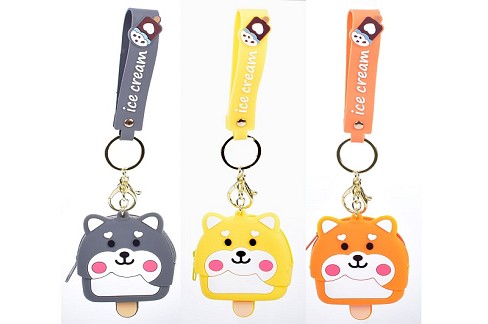 Гаманець 1-95 Упак12шт(120шт)9-7,5-2см,застібка-блискавка,силікон,брелок 15см,4 кол, у пакеті, 9-7,