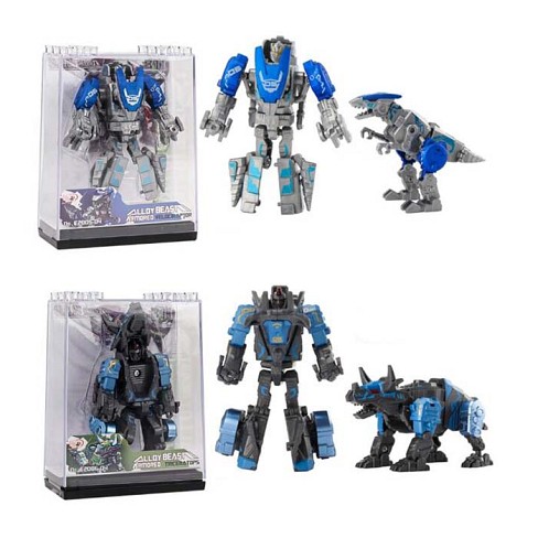Трансформер E2005-06-04 (48шт) метал, робот 9см+динозавр, 2 види, в кор-ці(пластик), 9,5-12,5-5см