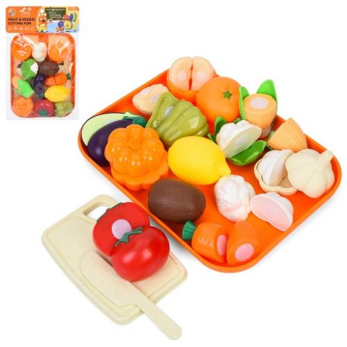 Продукти W8014 (48шт) на липучці, овочі, фрукти, піднос, дошка, ніж, у пакеті, 22,5-34-6см