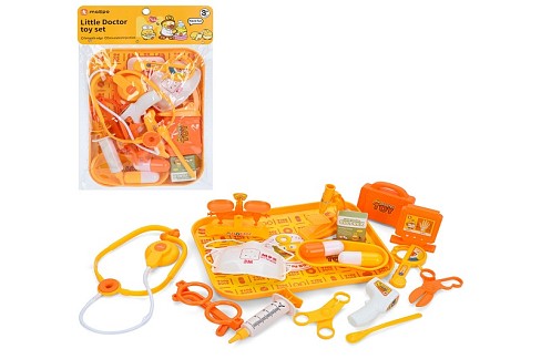 Набір лікаря M3069-14 (72шт) стетоскоп, окуляри, ваги, медичні інструменти, піднос, у пакеті, 22,5-3