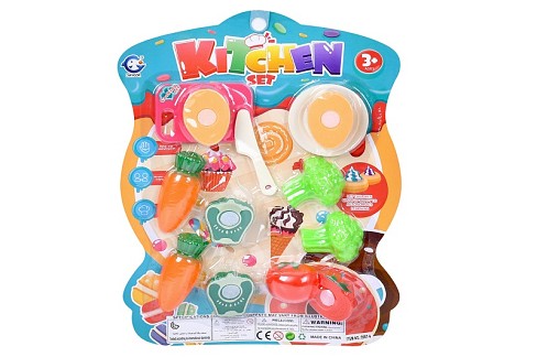 Продукти 9987-4 (96шт) на липучці, овочі, дошка, ніж, на листі, 28,5-37,5-4см