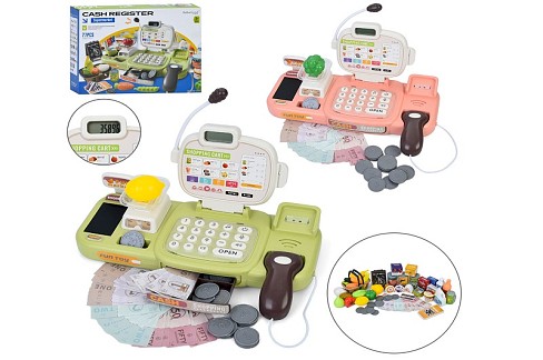 Касовий апарат 889-312-313 (14шт) 30,5-14-16см, калькулятор,сканер, звук(англ), мікрофон, ваги, прод