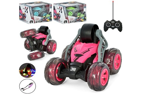 Машинка XB1103 (12шт) р/к, 18см, акум, USB-зарядне, гумові колеса, оберт.360, трюкова, звук, світло,
