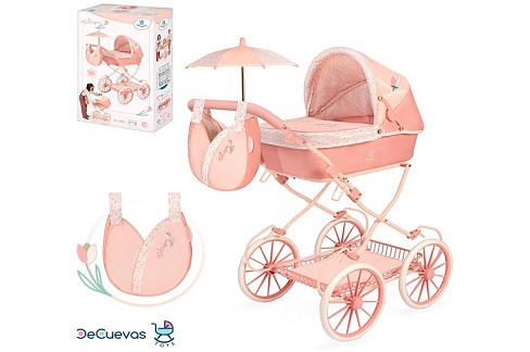 Коляска 81074 (4шт) для ляльки, класика, ш42-д80-в93см, висота до ручки 81см, люлька 47-25см, сумка,
