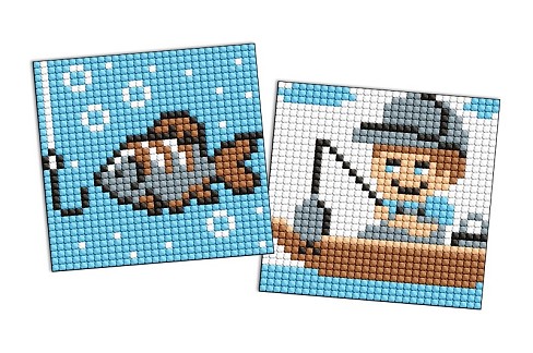 Набір з алмазною мозаїкою на самоклеючій основі для дітей Професії.Рибак" 9х9см"