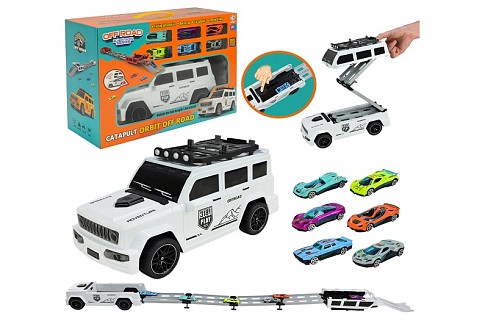 Ігровий набір арт. 8902 (18шт/2) машина,трамплін,машинки метал у коробці 41*30*14,5см