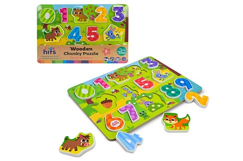 Дерев'яна іграшка KidsHits арт. KH20/074 (20шт) вкладиші цифри 30х22х1 см