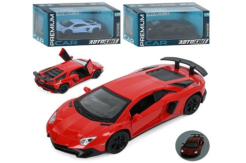 Машина AP-1977 (24шт) АвтоСвіт,1:32,метал,інерц, 13см, звук, світло, відчиняються двері, гумові коле