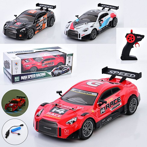 Машина 868-M207A (12шт) Р/К 2,4G, 1:14, 27см, корпус, що не б'ється, звук, світло, USB-зарядне, акум