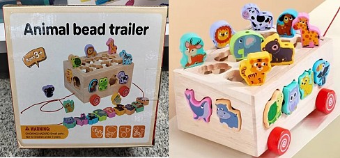 Дерев'яна іграшка арт. C15035 (36шт) сортер каталка в коробці 20,5*18*10,5см