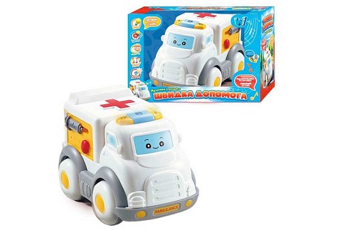 Машинка музична 65747 (48) WToys", УКР. МОВА, "Швидка допомога", світло, мелодії, пісні, інерція"