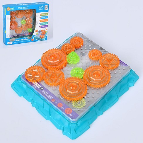 Гра R168-10 (84шт) Шестерні, развиваюча, головоломка, фігурки-шестерні, картки, в кор-ці, 18,5-16-4с