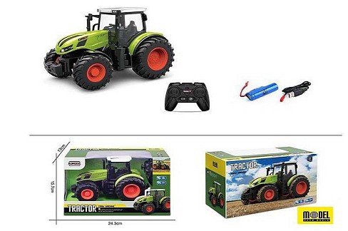 Трактор на радіокеруванні 6603 (32)  підсвічування, акумулятор 3.7V, пульт 2.4GHz, USB-кабель, гумов