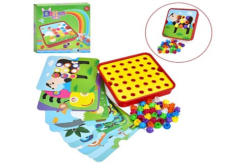 Мозаїка 8802 (120шт) ігрове поле, 16-16см, картки 12шт, в кор-ці, 17-17-4см