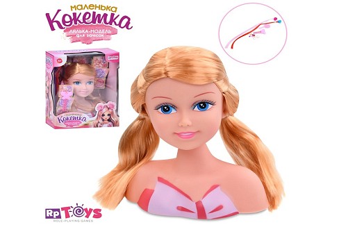 Лялька голова для зачісок 913-P (30шт) 20см, канекалон, шпилька, гребінець, в кор-ці, 23-28,5-12см