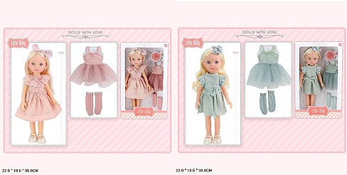 Лялька арт. 91098-D/G (36шт/2)   мікс 2 види, в наборі аксес короб. 22*10*36см