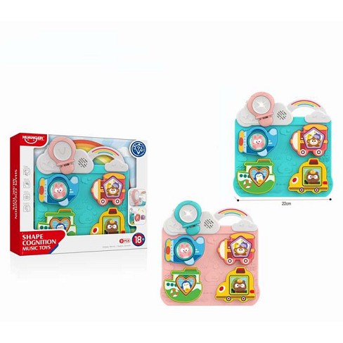 Гра HE8088 (24шт) 22-23-3,5см, сортер, транспорт, музика, світло,звуки транспорту, 8 фігур, 2 режими