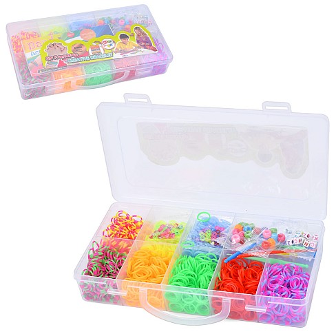 Набір для плетіння браслетів  18131 (48шт) резинки для плетіння, намистини, намистини-англ.літери, п