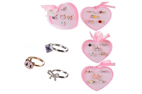 Аксесуари обручок мет. Серце Beauty star арт. B4308 Упак6шт(120шт)набір.5 шт,мікс вид/ціна за набір/