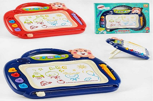 Дошка для малювання музична 71899 (24), укр. мова,2 кольори, абетка, пісні, цифри, фігури, печатки,