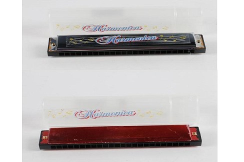 Губна гармошка арт. 9824K (480шт/2)2 кольори,у футлярі 18*3*4см